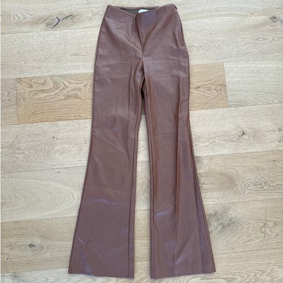 Wilfred - Elaine Faux Leather Flare Pants in Brown